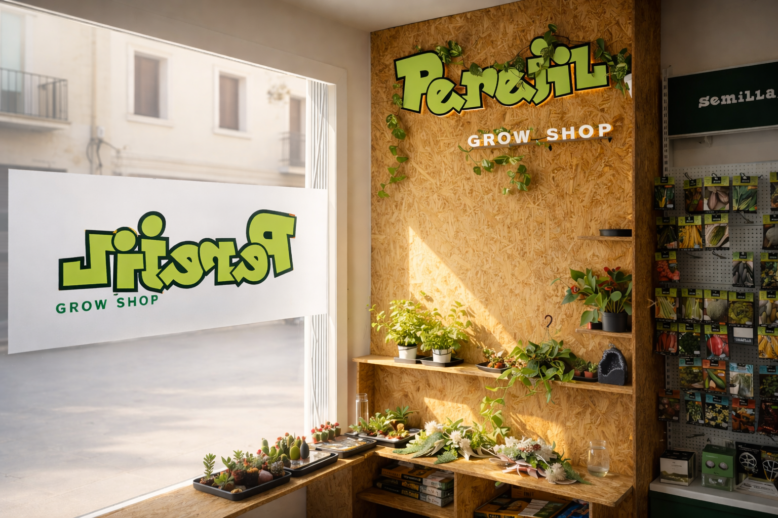 Interior de Perejil Grow Shop en Requena