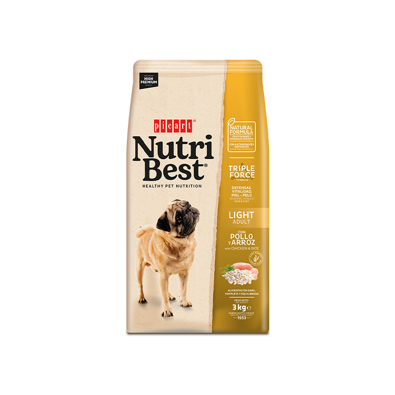Pienso Nutribest Adult Light Pollo y Arroz para control de peso