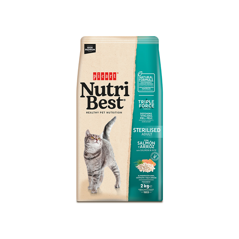 Pienso Nutribest Cat Adult Sterilised Salmón y Arroz para gatos esterilizados