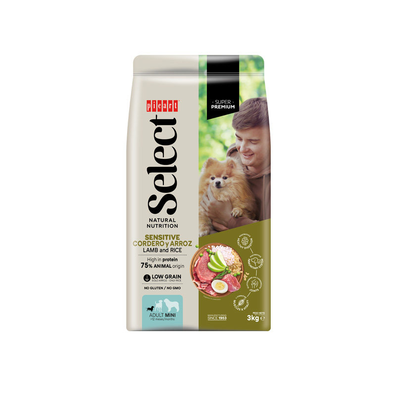 Pienso Picart Select Adult Mini Sensitive Cordero y Arroz para perros pequeños