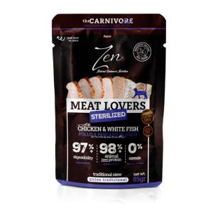 Zen Cat Pouches pescado blanco y pavo para gatos esterilizados 85 g
