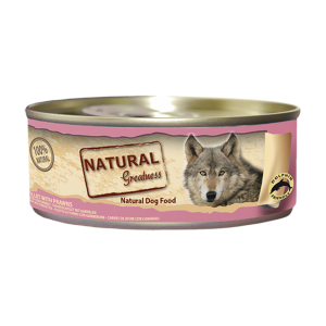 Lata Natural Greatness Filete de Atún con Gambas 156 g para perros