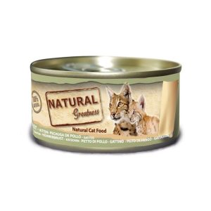 Lata Natural Greatness Pechuga de Pollo Gatitos 70 g para gatos