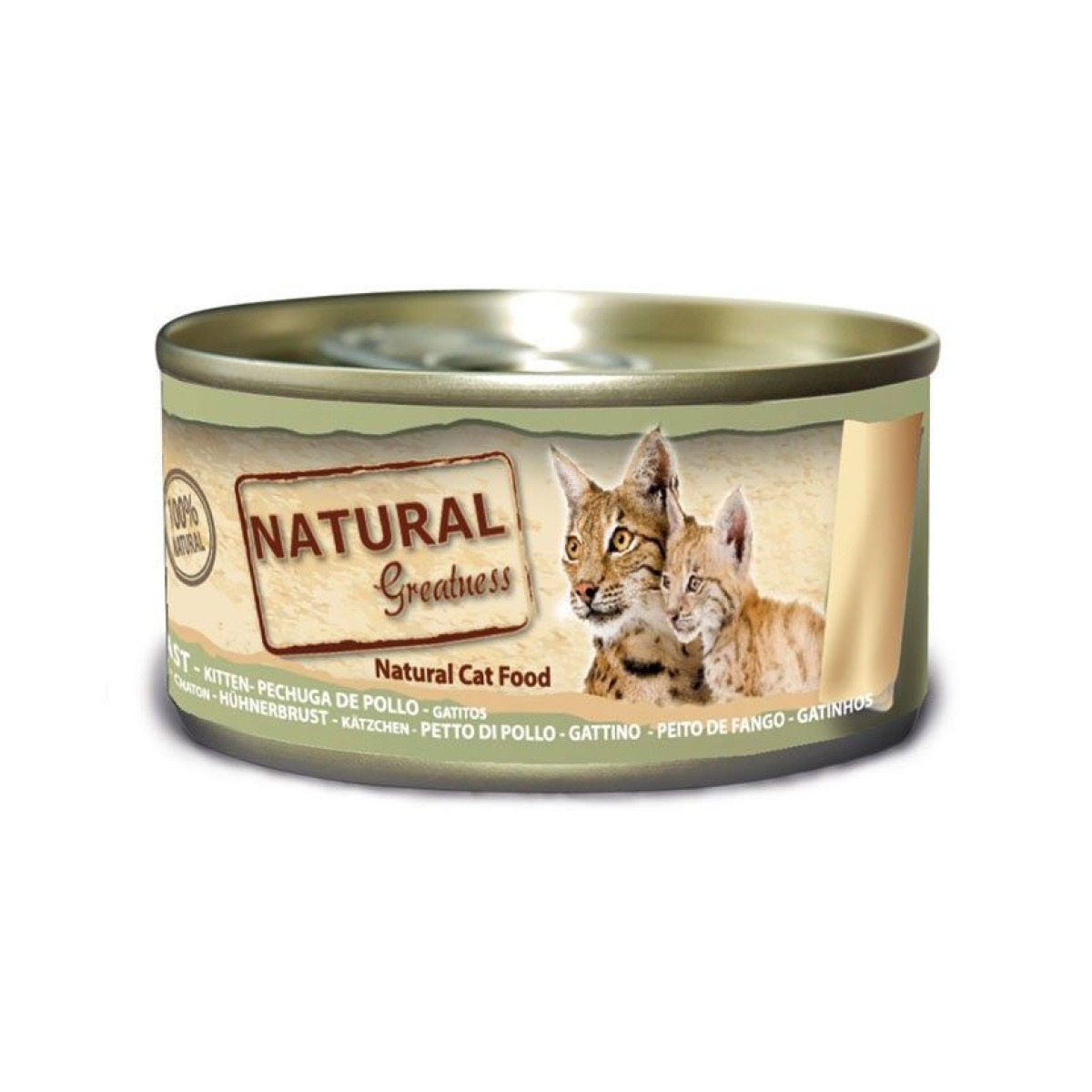 Lata Natural Greatness Pechuga de Pollo Gatitos 70 g para gatos