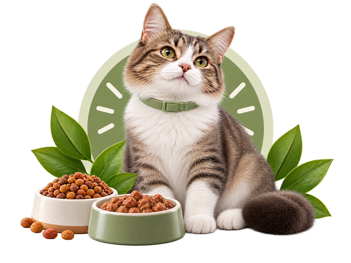 Gatos — Hero general normalizado Gato con alimentación y cuidado